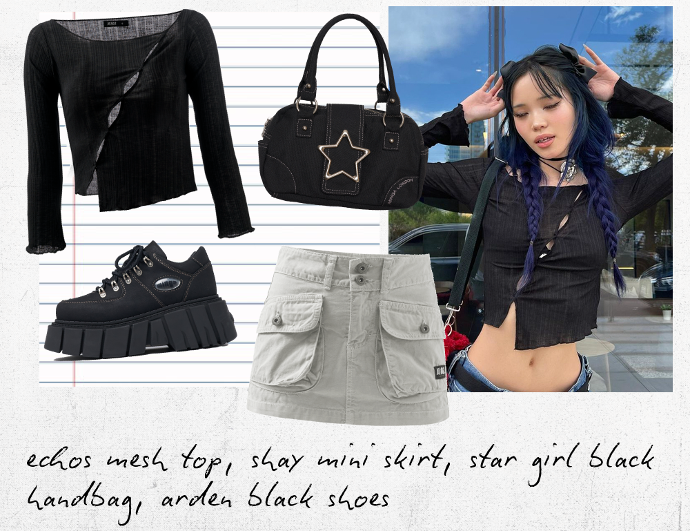 Star Girl Black Y2K Handbag - Minga London